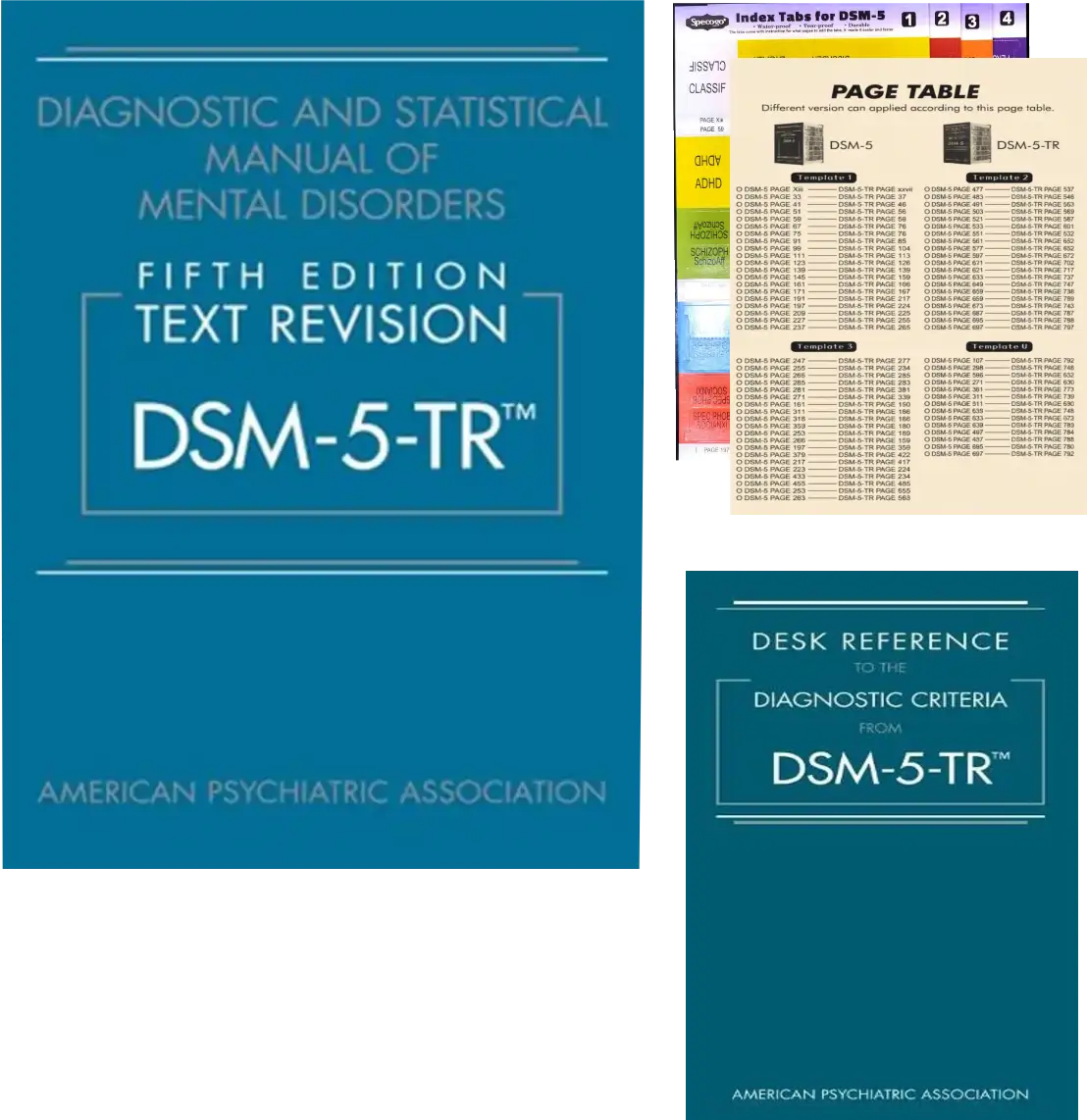 DSM-5-TR Paperback Set with Desk Reference to the Diagnostic Criteria and Page Table Mapping Insert