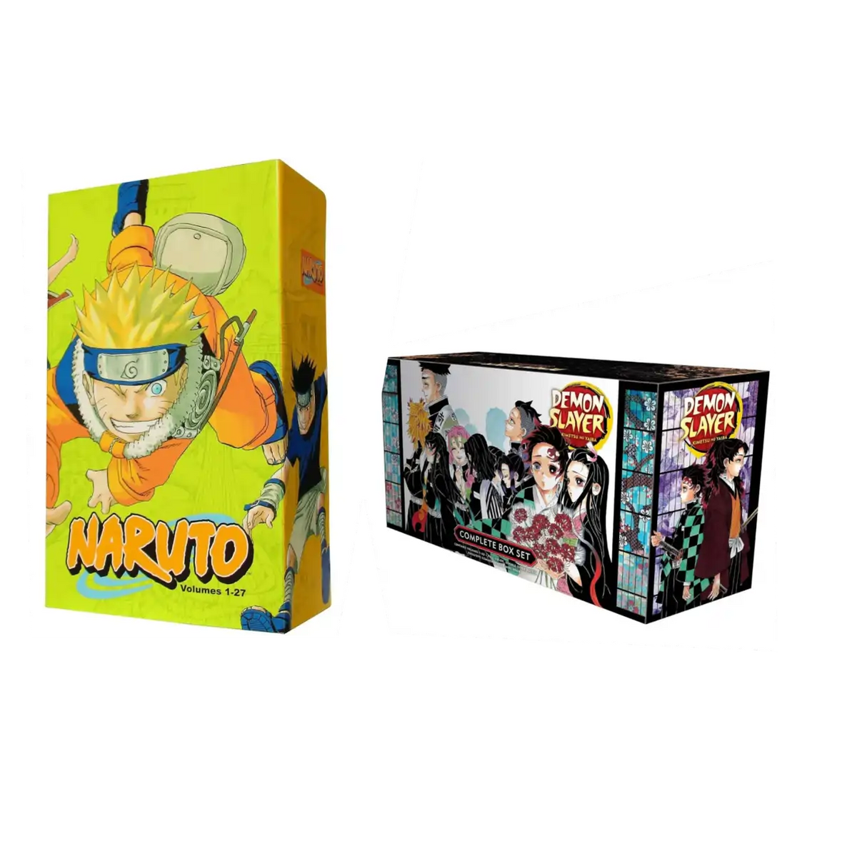 Manga Box Set Combo: Demon Slayer Kimetsu no Yaiba Complete Set and Naruto Box Set 1 - Paperback