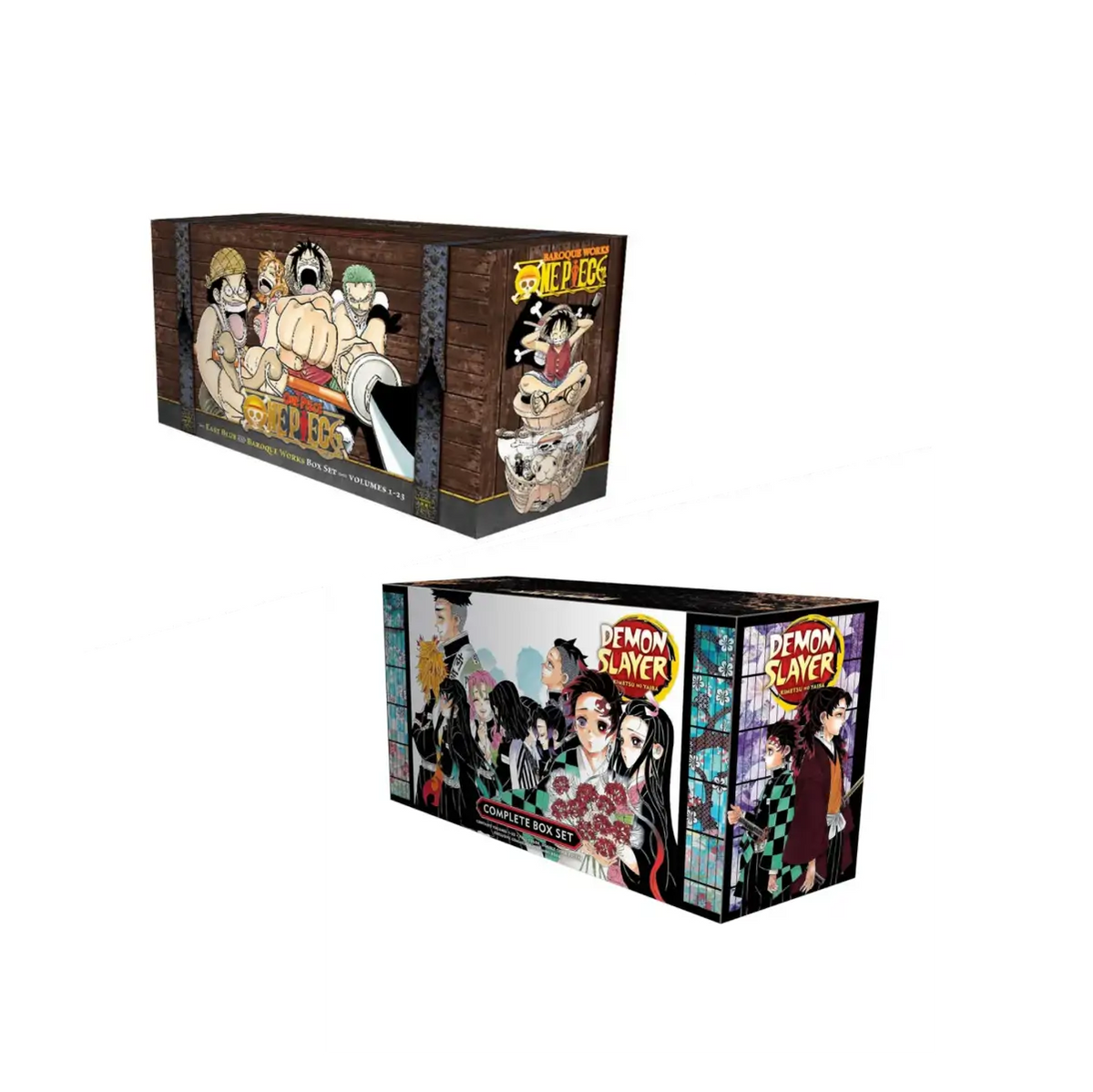 Manga Box Set Combo: Demon Slayer Kimetsu no Yaiba Complete Set and One Piece East Blue and Baroque Works, Volumes 1 to 23 - Paperback