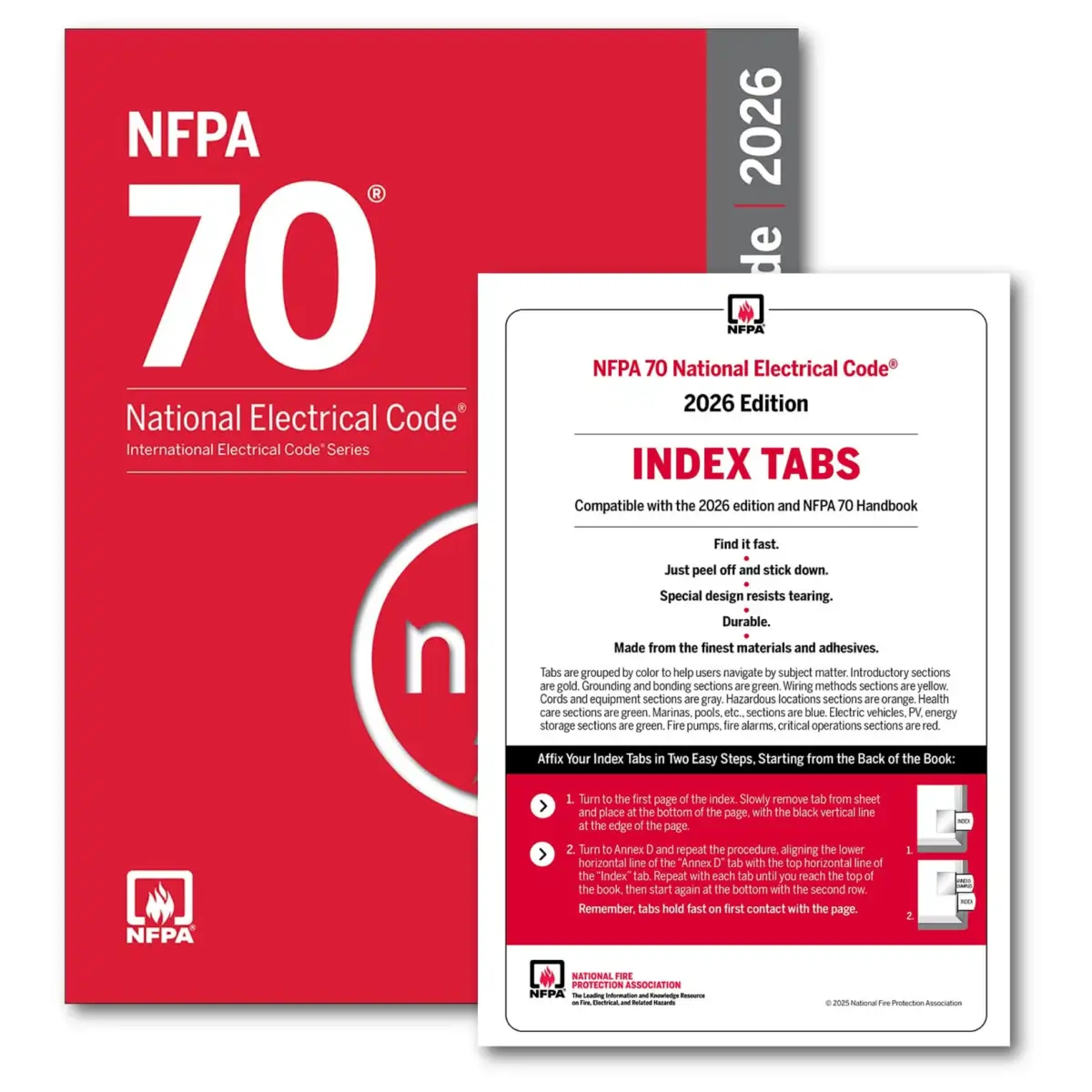 NFPA 70, National Electrical Code (NEC) 2026 with Professionally Tabbed-Color Coded - (PB) - ISBN 9781455932207