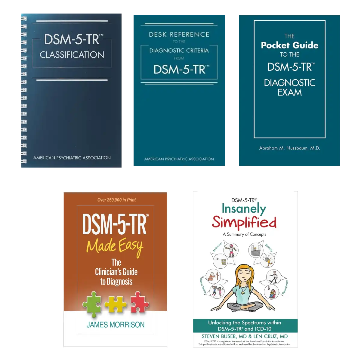 DSM-5-TR Study Toolkit: Spiral Classification, Desk Reference, Pocket Guide to the Diagnostic Exam, Made Easy and Insanely Simplified