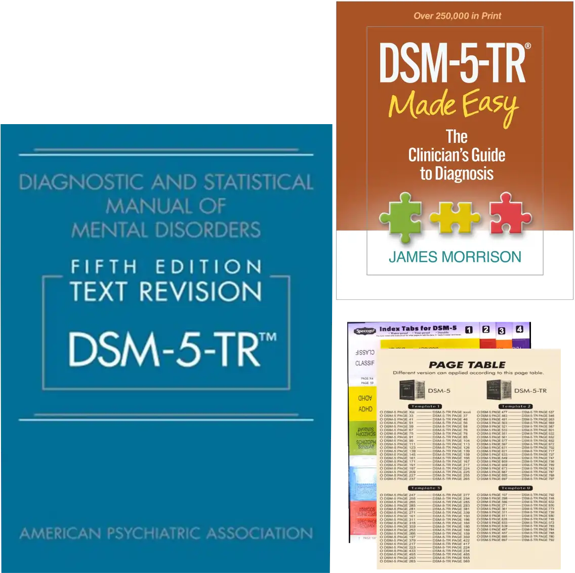 DSM-5-TR Practical Combo: Softcover Manual, Clinician's Guide Made Easy and Colour Index Tabs