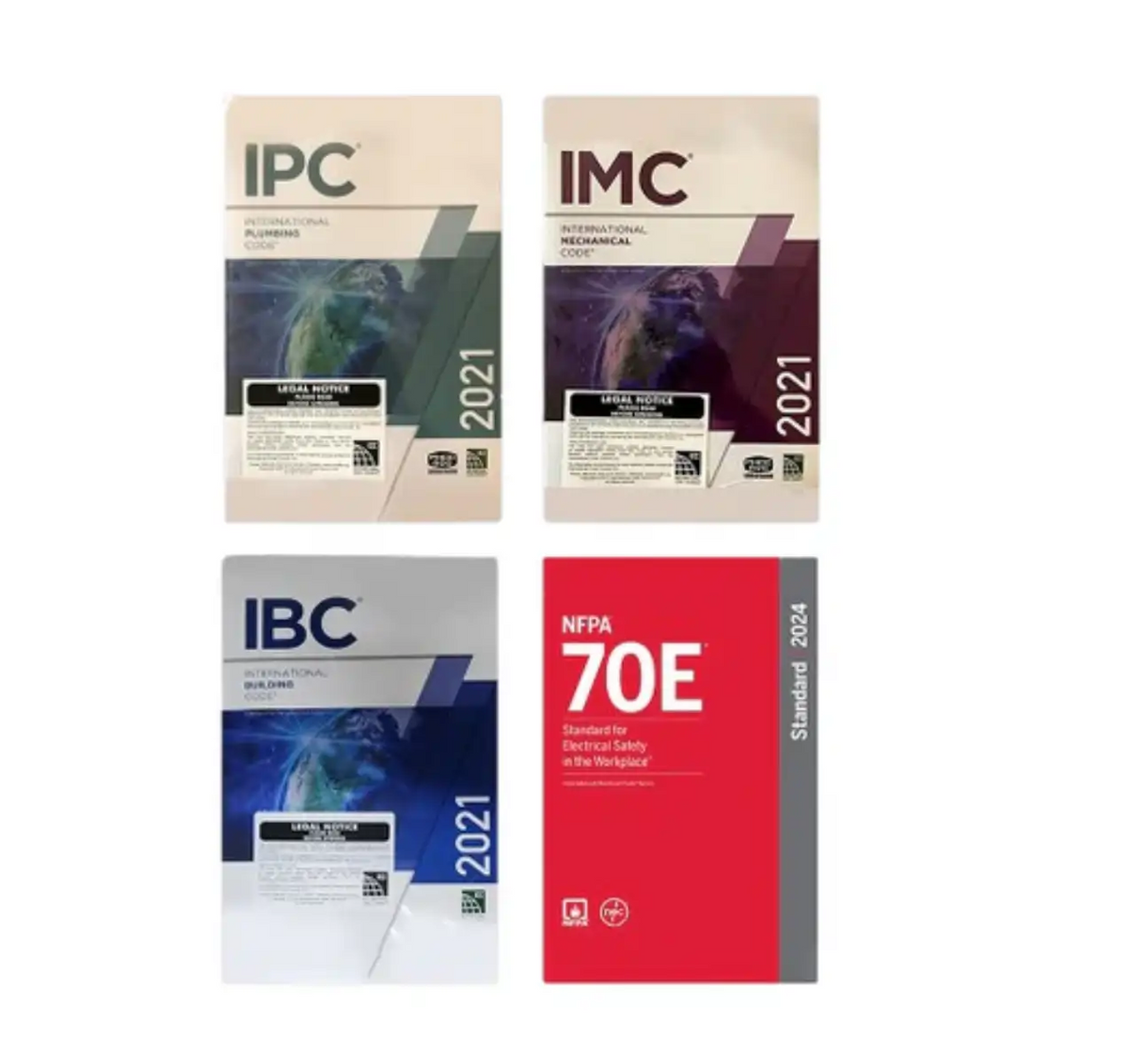 2021 Building Systems and Electrical Safety Code Set: IBC, IMC, IPC and NFPA 70E - Paperback