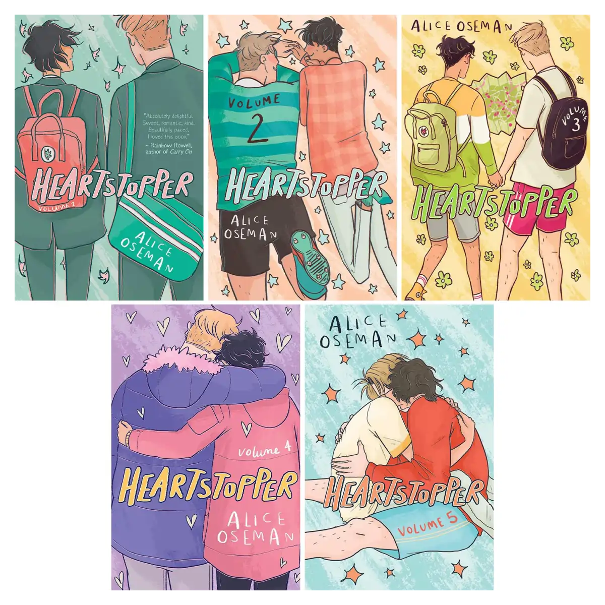 Heartstopper by Alice Oseman, Volumes 1 to 5 - Paperback Collection