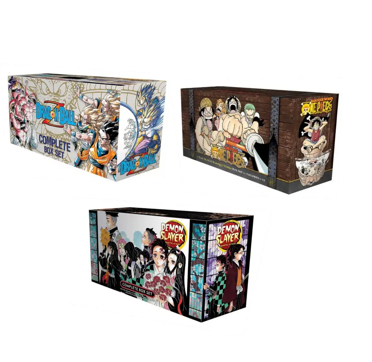 Manga Box Set Combo: Dragon Ball Z Complete Set, Demon Slayer Kimetsu no Yaiba Complete Set and One Piece Volumes 1 to 23 - Paperback