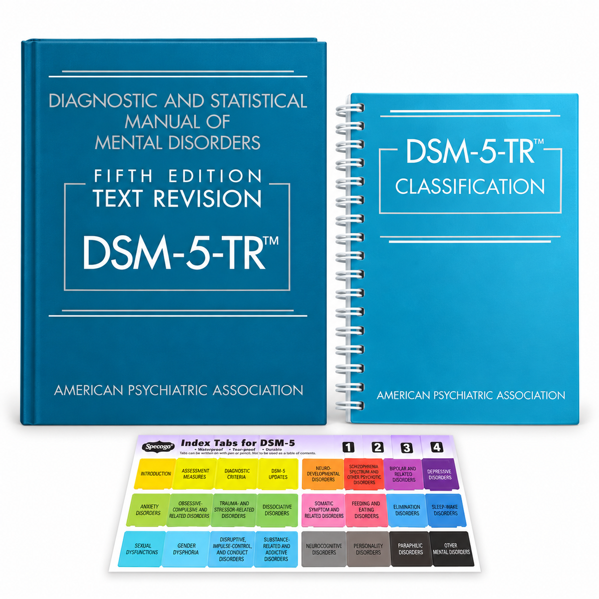 DSM-5-TR Hardcover with Color-Coded Tabs & Spiral Classification