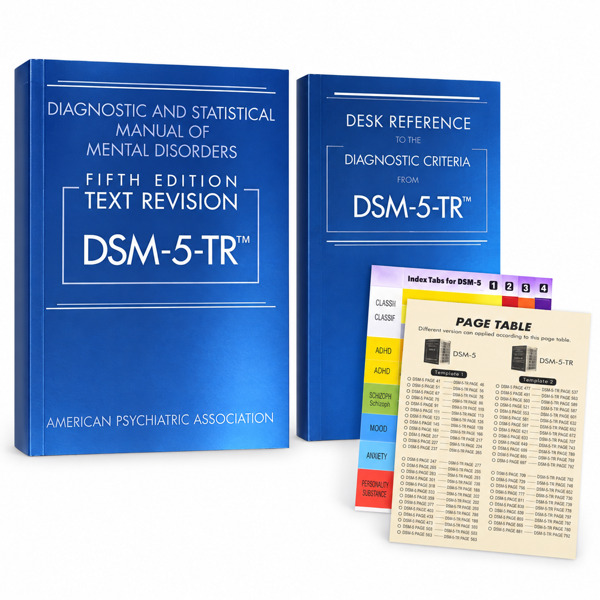 DSM-5-TR Paperback with Color-Coded Tabs & Desk Reference Paperback