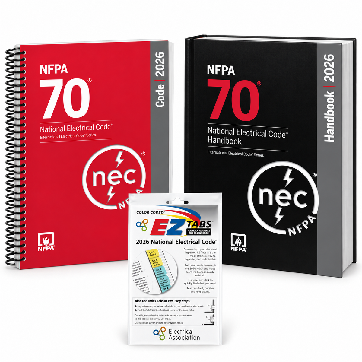 NEC 2026 Spiral Bound with EZ Tabs & Hardcover NEC Handbook