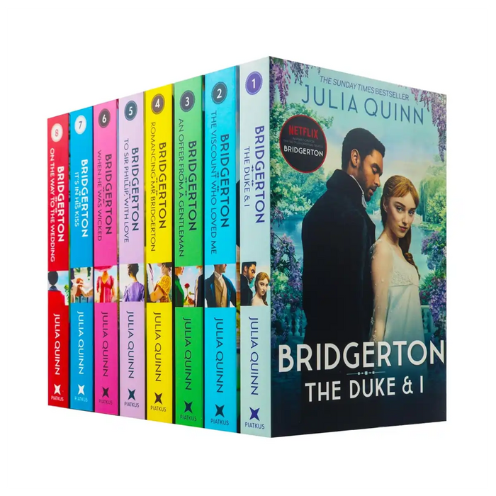 Bridgerton Family Book Series Complete Books 1 - 8 Collection Set by Julia Quinn book cover