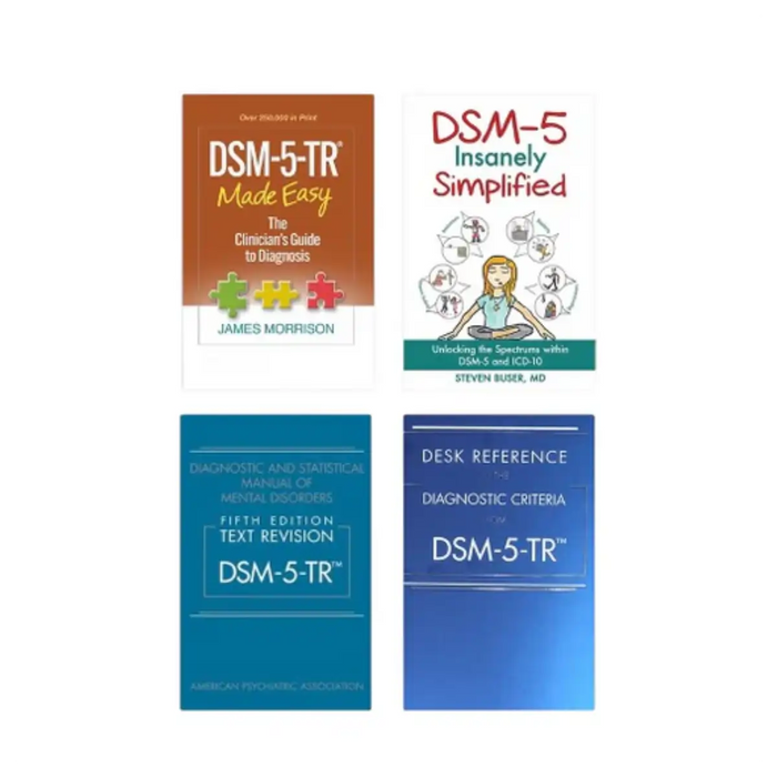 DSM-5-TR Set – Simplified Reference + Made Easy + Desk Reference + DSM-5-TR Text Revision - (PB) book cover
