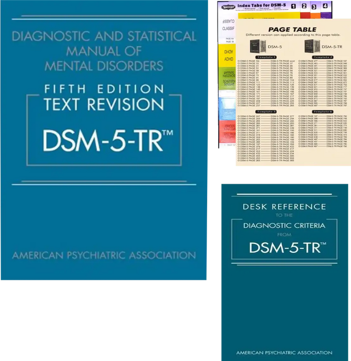 DSM-5-TR 5th Edition Set – Diagnostic and Statistical Manual of Mental Disorders + Desk Reference + Page Table Mapping Insert