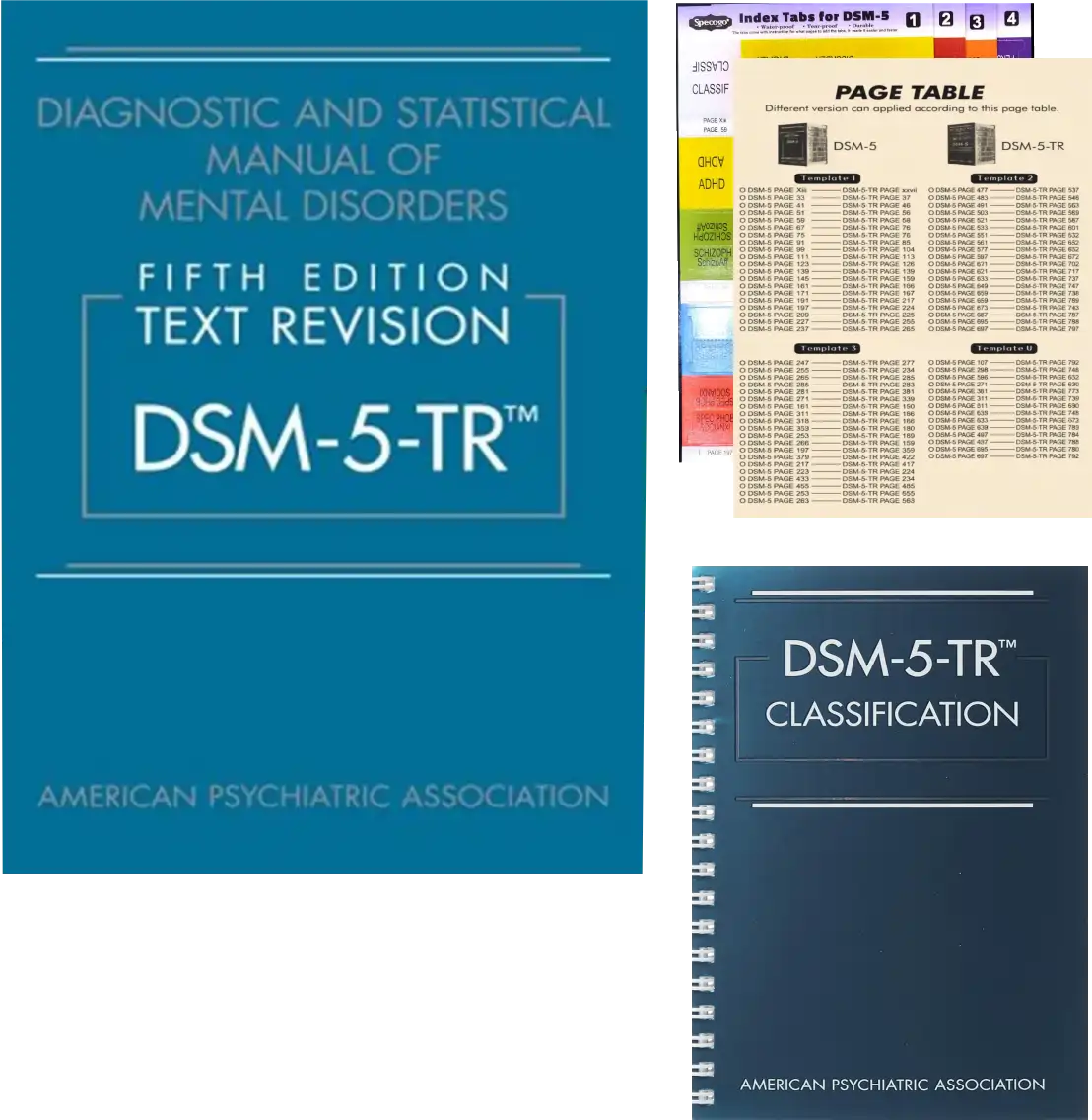 DSM-5-TR Documentation Set: Paperback Manual, Spiral Bound Classification and Page Mapping Tabs