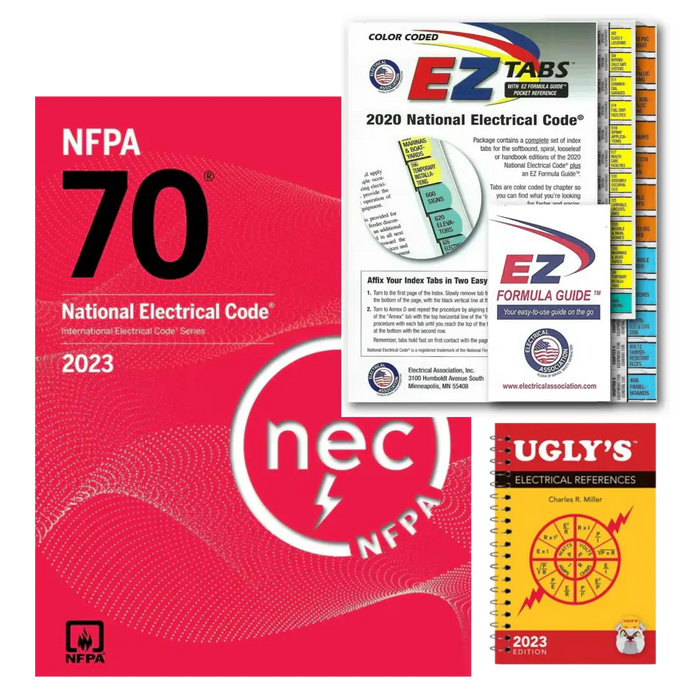 2023 NEC Code Book (Paperback) NFPA70 National Electrical Code +2023 Ugly's Electrical Reference (Spiral) with Color Coded EZ