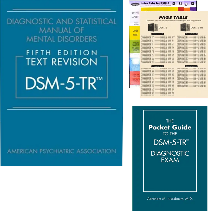 DSM-5-TR 5th Edition Set – Diagnostic and Statistical Manual of Mental Disorders + Pocket Guide + Page Table Mapping Insert