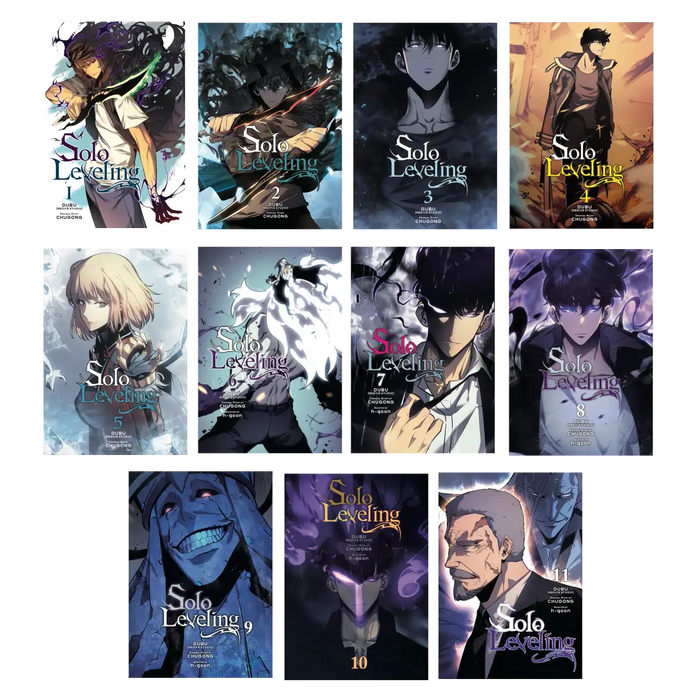 Solo Leveling Manga Series - Vol. 1 to 11 (11 Books Set Collection in Full Color) by Chugong - Paperback book cover