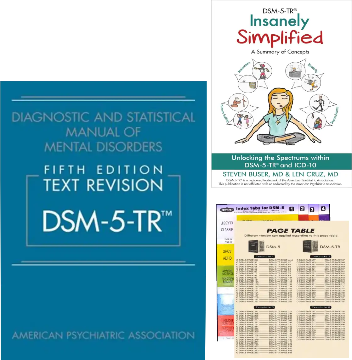DSM-5-TR Hardcover Bundle with Insanely Simplified Companion and Colour Index Tabs
