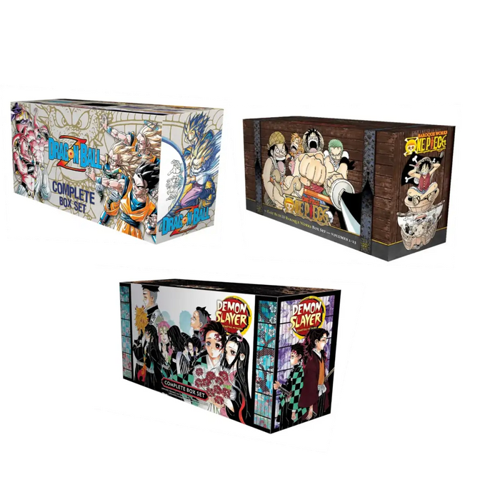 Combo of the Complete Box Set of Dragon Ball Z and the Complete Box Set of Demon Slayer: Kimetsu no Yaiba, along with the