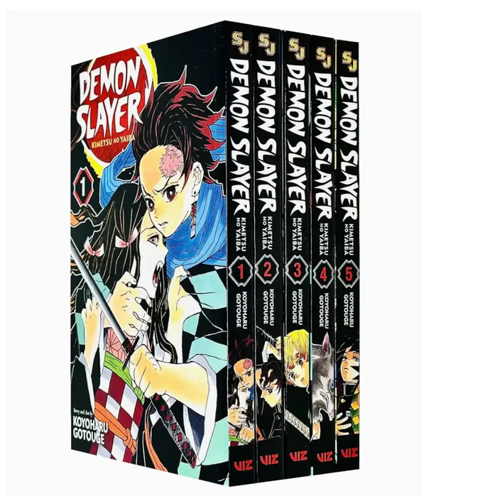 Demon Slayer: Kimetsu no Yaiba Vol-1-5 Books Collection set - (PB) book cover