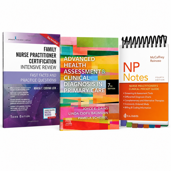 Family Nurse Practitioner Certification 3-Book Set - FNP Intensive Review 3rd Edition, Advanced Health Assessment 7th Edition, NP Notes Clinical Pocket Guide