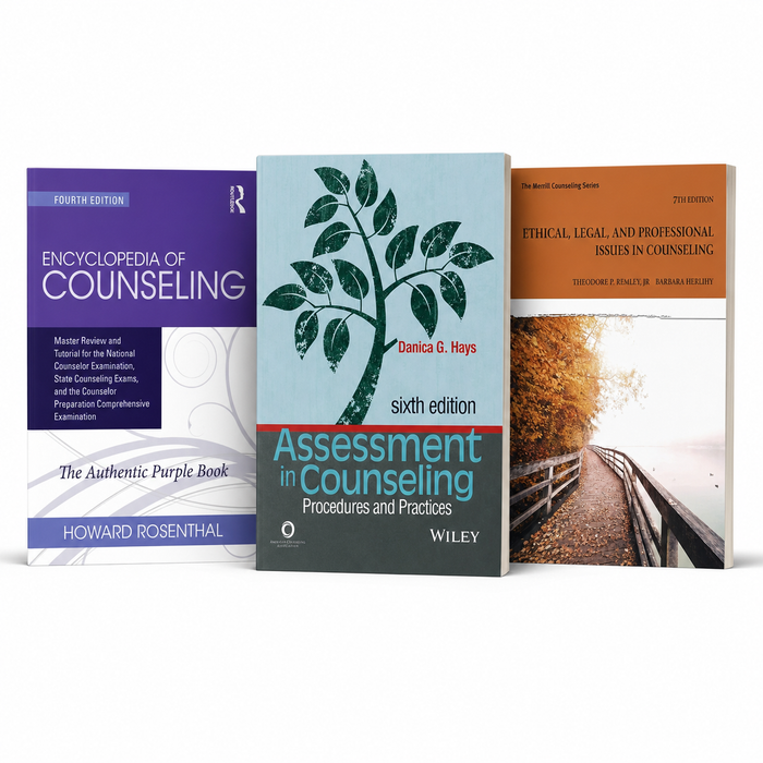 Counseling Exam Preparation 3-Book Set - Encyclopedia of Counseling 4th Edition, Assessment in Counseling 6th Edition, Ethical Legal and Professional Issues in Counseling 7th Edition