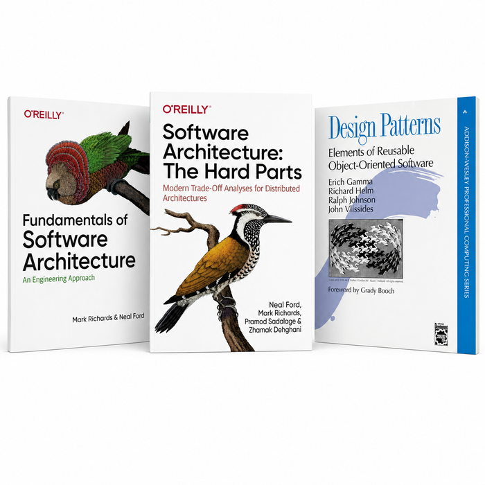 Software Architecture 3-Book Set - Fundamentals of Software Architecture, Software Architecture The Hard Parts, Design Patterns