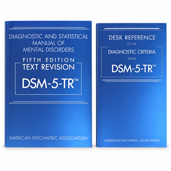 DSM-5-TR paperback manual and Desk Reference to the Diagnostic Criteria from DSM-5-TR paperback, two-book set