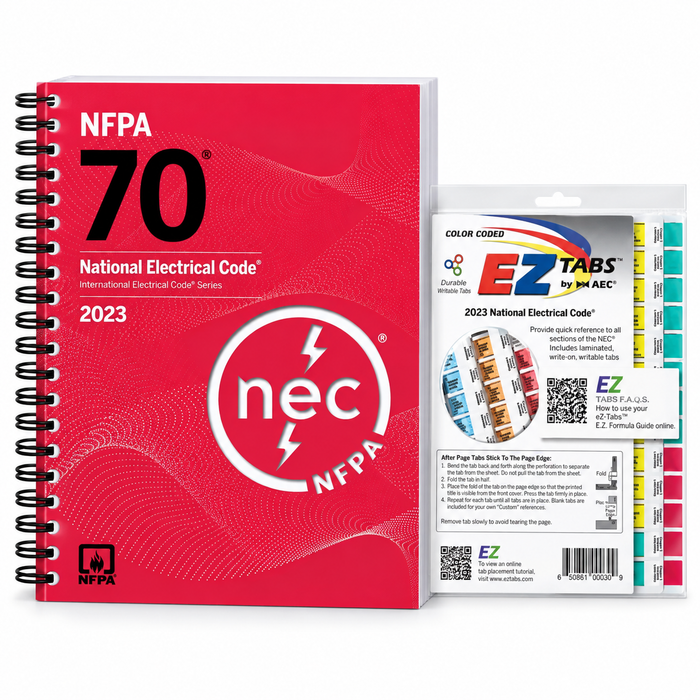 NFPA NEC 2023 spiral bound codebook with loose EZ tabs