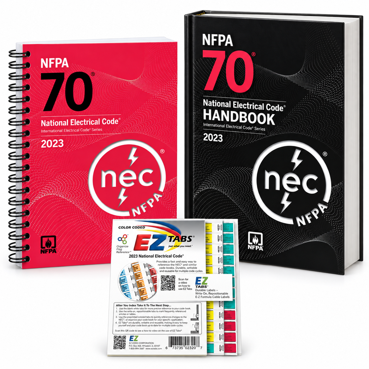 NEC 2023 Spiral Bound with EZ Tabs & Hardcover NEC Handbook
