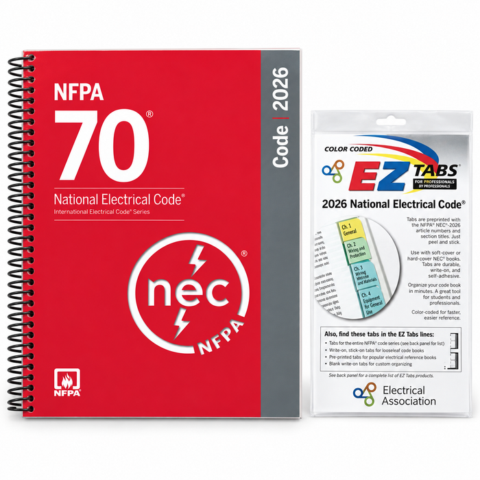 NFPA NEC 2026 spiral bound codebook with loose EZ tabs